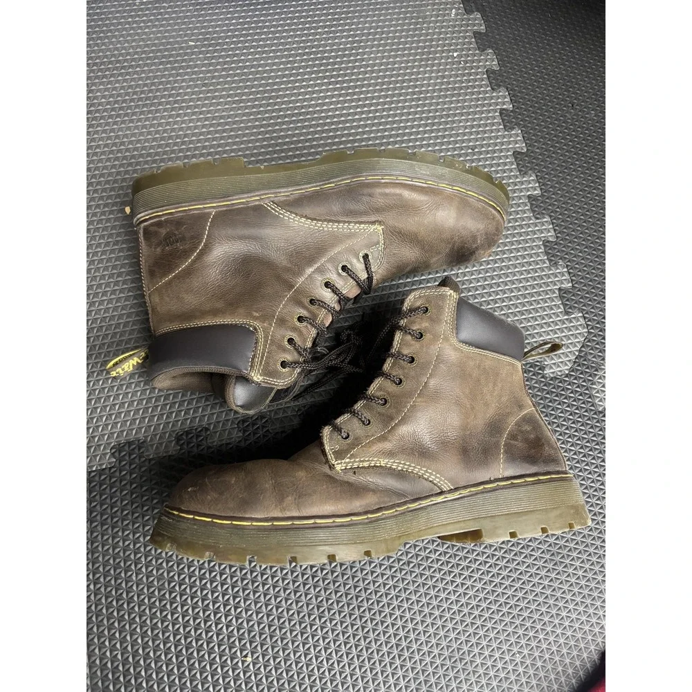 Dr. Martens Industrial Steel Toe Work Boots Men's US 16 Brown Leather Slip